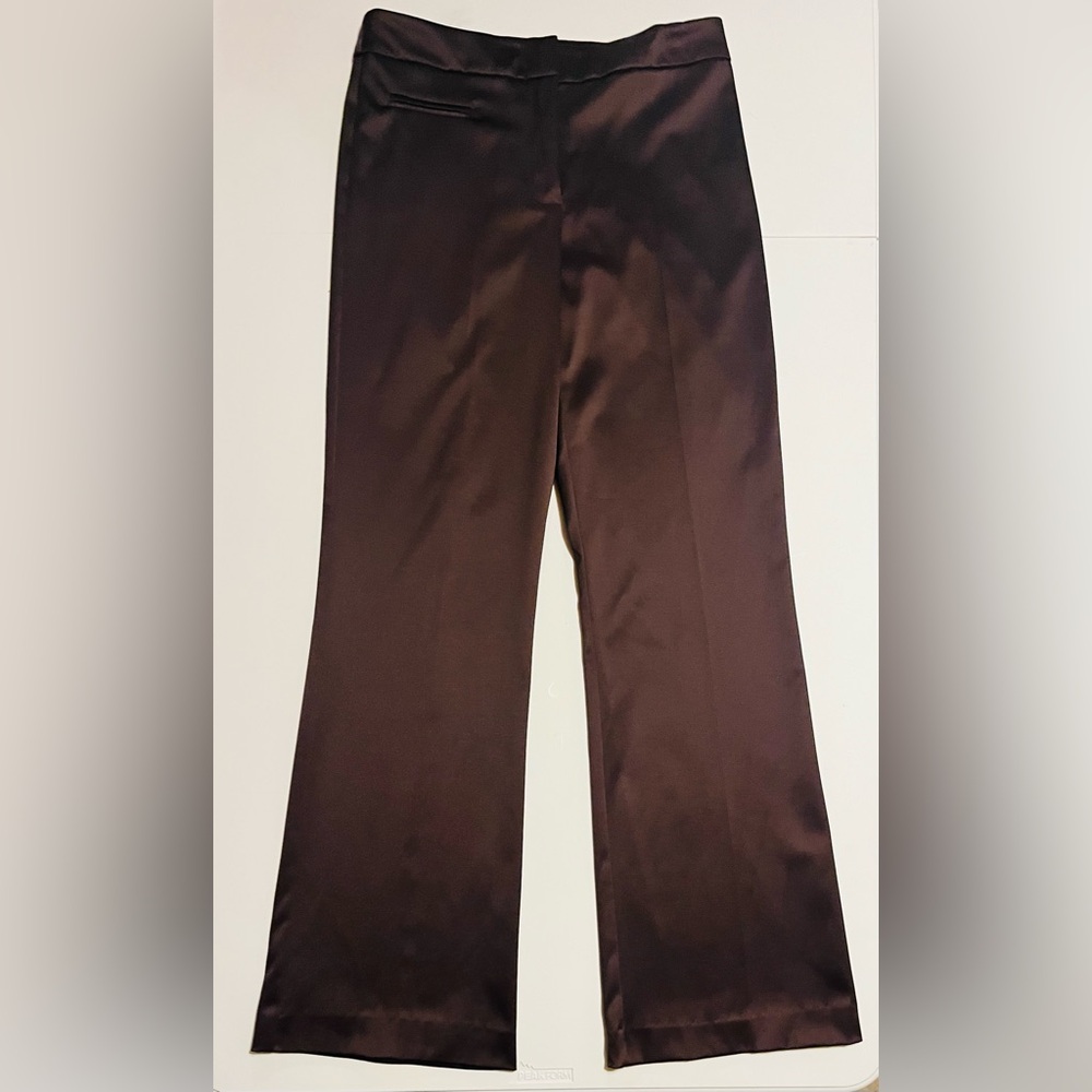 Signature Black Satin Boot Cut Pants